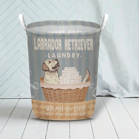 Joycorners Labrador Retriever Dog Wash & Dry Laundry Basket