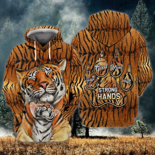 Joycorners Strong Hands Tiger Mom And Little Cub All Over Printed 3D Shirts