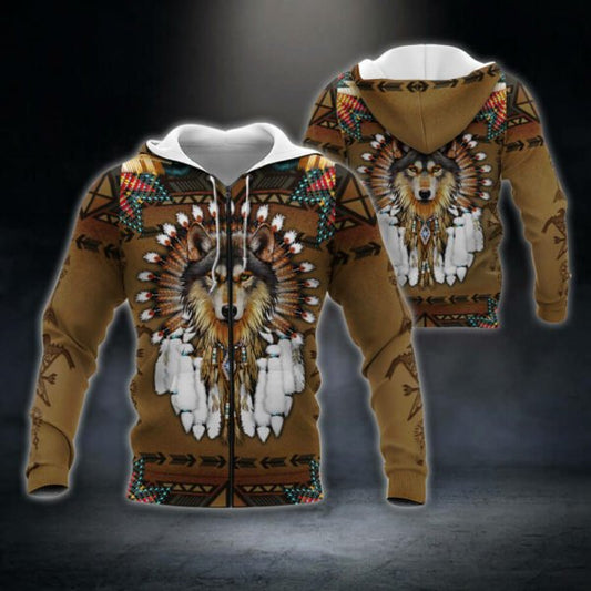 Joycorners Native American Wolf All Over Printed 3D Shirts
