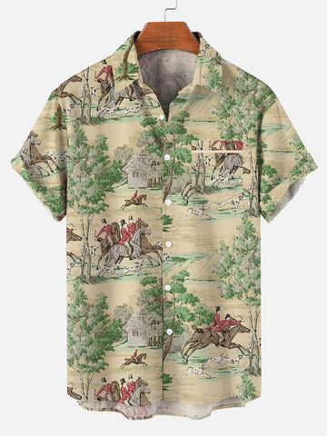 Joycorners Western Cowboy On Horse All Over Printed 3D Hawaiian Shirt