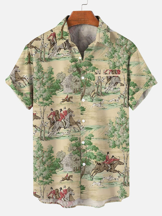 Joycorners Western Cowboy On Horse All Over Printed 3D Hawaiian Shirt