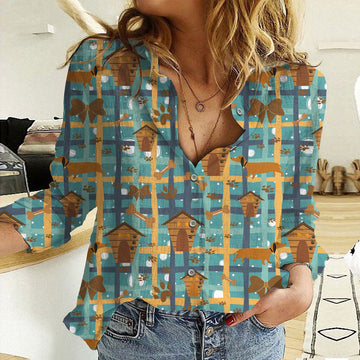 Joycorners Dachshund Green Brown All Over Printed 3D Casual Shirt