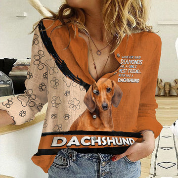 Joycorners Dachshund IS Girl Best Friend All Over Printed 3D Casual Shirt