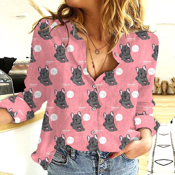 Joycorners French Bulldog Pattern Pink All Over Printed 3D Casual Shirt
