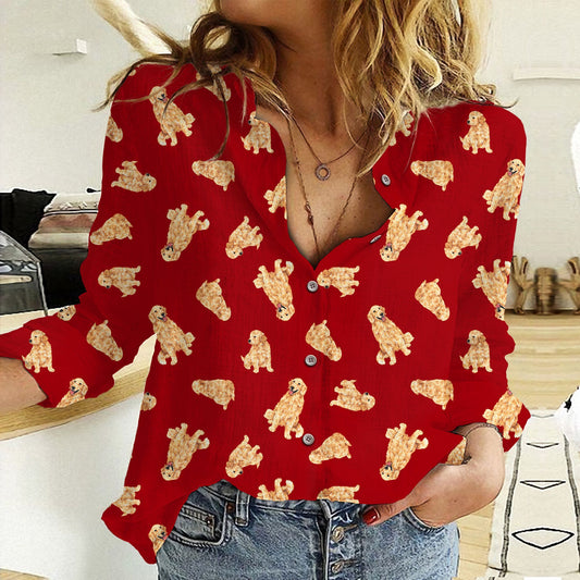 Joycorners Golden Retriever Red All Over Printed 3D Casual Shirt