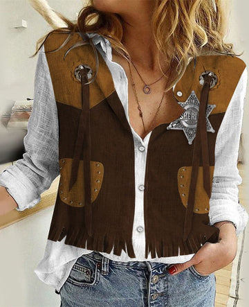 Joycorners Cowboy Sheriff All Over Printed 3D Casual Shirt
