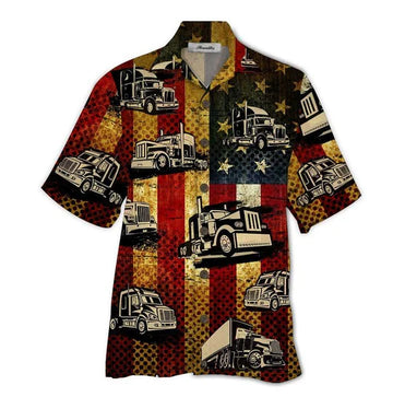 Joy Corners American Pattern Trucker 3D Hawaiian Shirt