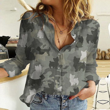 Joycorners Yorkshire Gray Camo All Over Printed 3D Casual Shirt