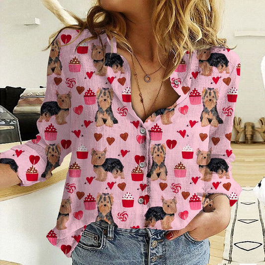 Joycorners Yorkshire Cupcake chocolate Pink All Over Printed 3D Casual Shirt