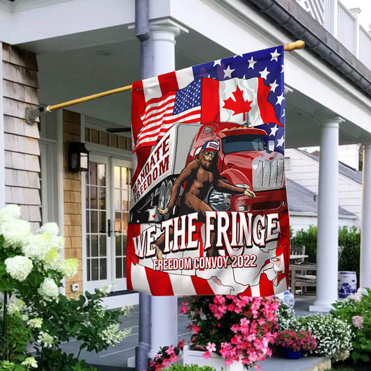 Joycorners  Freedom Convoy Flag Truckers For Freedom Canadian Trucker Mandate Freedom Proud Bigfoot 3D All Over Printed