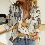 Joycorners Horses All Printed 3D Casual Shirt For Horse Lovers