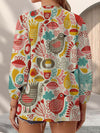 Joycorners Chicken Flowers Casual V Neckline Half Sleeve Blouses