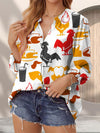 Joycorners Chicken Yellow Casual V Neckline Half Sleeve Blouses