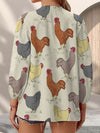 Joycorners Rooster Casual V Neckline Half Sleeve Blouses