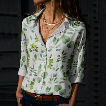 Joycorners Leaves Pattern Casual Shirt