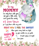 JoyCorner Personalized Printed Blanket Flowers Little Elephant - Mothers Day Gift