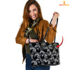 Joycorners Chicken Camo Pattern Personalized Name Leather Tote Bag - Mother's Day Gift