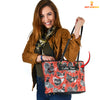 Joycorners Chicken Pattern Personalized Name Leather Tote Bag - Mother's Day Gift
