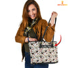 Joycorners Chicken Pattern Personalized Name Leather Tote Bag - Mother's Day Gift