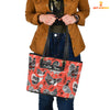 Joycorners Chicken Pattern Personalized Name Leather Tote Bag - Mother's Day Gift