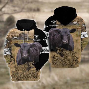 Joycorners Farm Black Angus Cattle Hoodie TT4