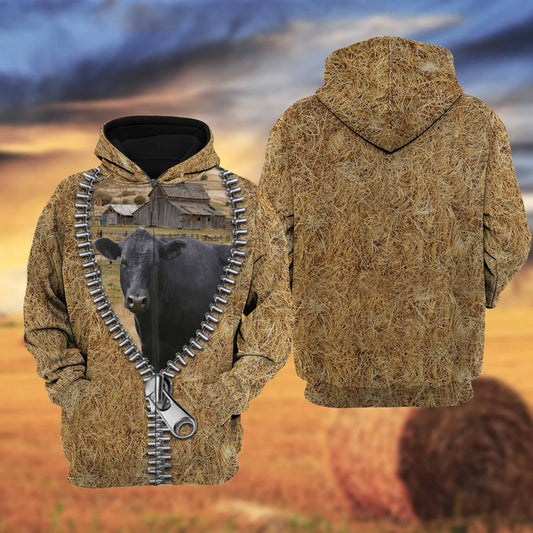 Joycorners Farm Black Angus Cattle Hoodie
