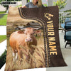 Joycorners Personalized Name Gelbivieh Leather Pattern Blanket