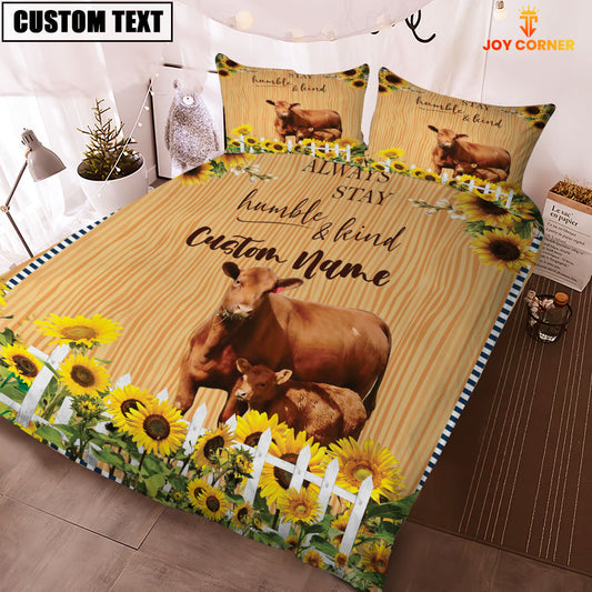 Joycorners Red Angus Stay Humble And Kind Bedding Set