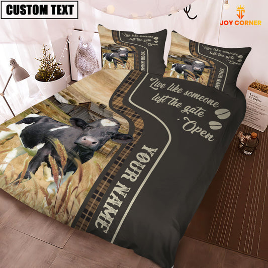 JoyCorners Holstein Like Someone Left The Gate Open Customized Name 3D Bedding Set