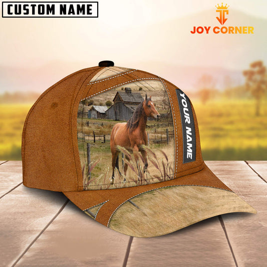 Joycorners Horse Customized Name Brown Cap