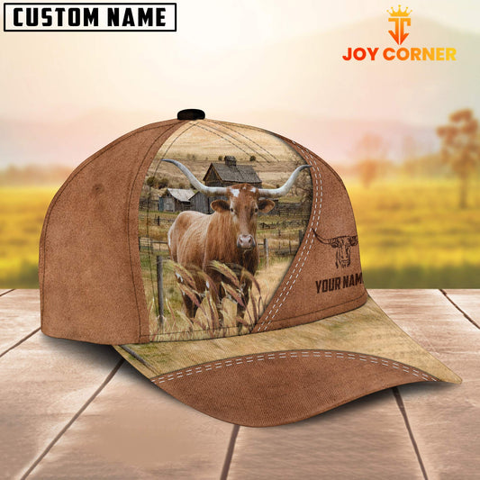 Joycorners TX Longhorn Customized Name Brown Cap