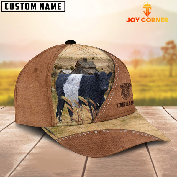 Joycorners Belted Galloway Customized Name Brown Cap