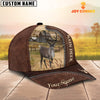 Joycorners Rain Deer Customized Name Leather Pattern Cap