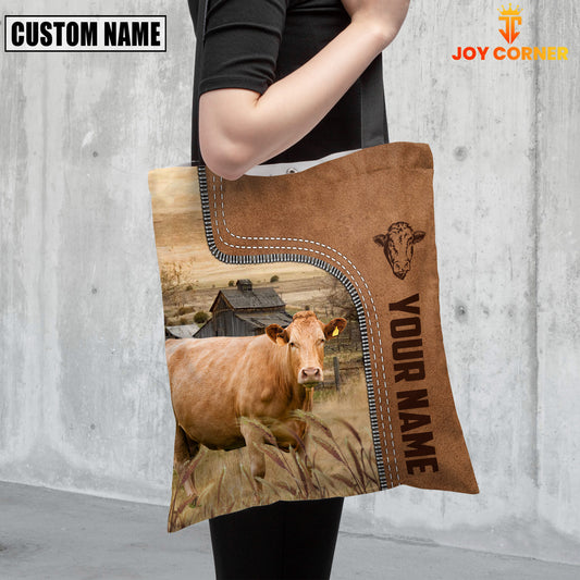 Joycorners Limousin Custom Name 3D Tote Bag
