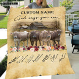 God Says You Are - Joycorners Personalized Name Brown Swiss Blanket