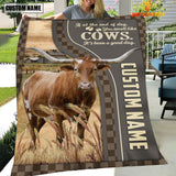 Joycorners Personalized Name Texas Longhorn A Good Day Blanket
