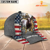 Joycorners Shorthorn Customized Name US Flag Cap