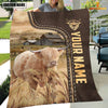 Joycorners Personalized Name Miniature Highland Leather Pattern Blanket