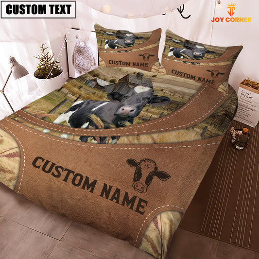 Joycorners Custom Name Holstein On Farm Bedding Set