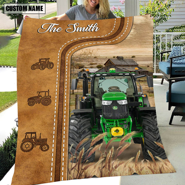 Joycorners Tractor Custom Name Blanket Collection