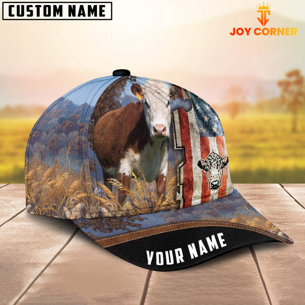 Joycorners Custom Name  Hereford Anerican Cattle Cap TT6