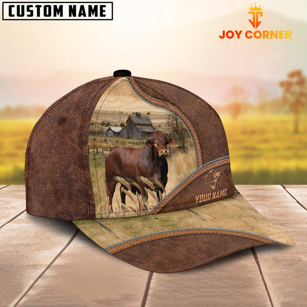 Joycorners Beefmaster Zipper Leather Pattern Customized Name Cap