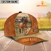 Joycorners Custom Name Horse Leather Pattern Cap TT8