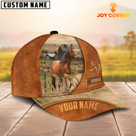 Joycorners Custom Name Horse Leather Pattern Cap TT8