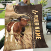 Joycorners Personalized Name Ayrshires Leather Pattern Blanket