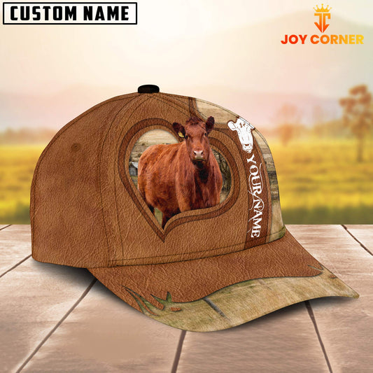 Joycorners Red Angus Custom Name Heart Cap