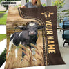 Joycorners Personalized Name Holstein Leather Pattern Blanket