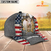 Joycorners Charolais Customized Name US Flag Cap