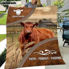 Joycorners Personalized Name Red Angus Faith Family Farming Blanket