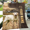 Joycorners Personalized Name Labrador Retriever Leather Pattern Blanket